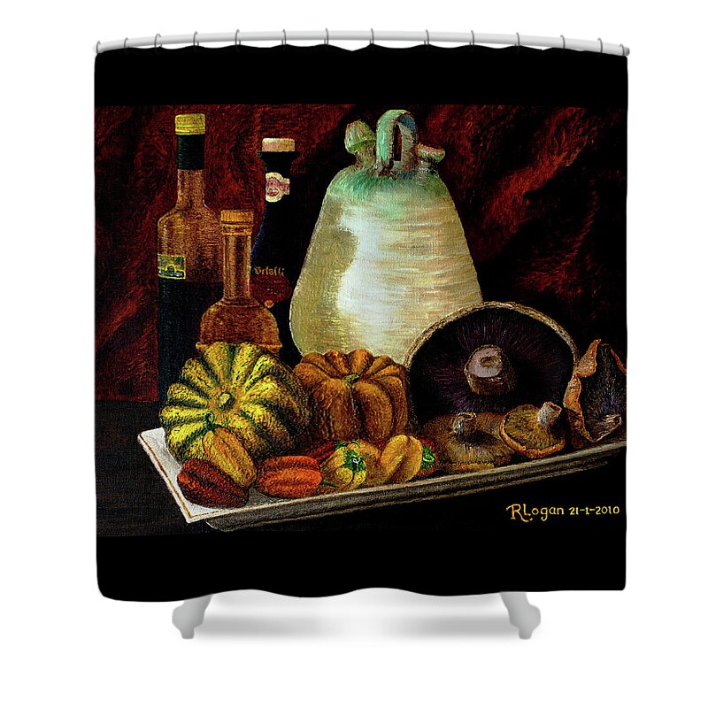 Food Shower Curtain featuring the painting Savor by Renee Logan