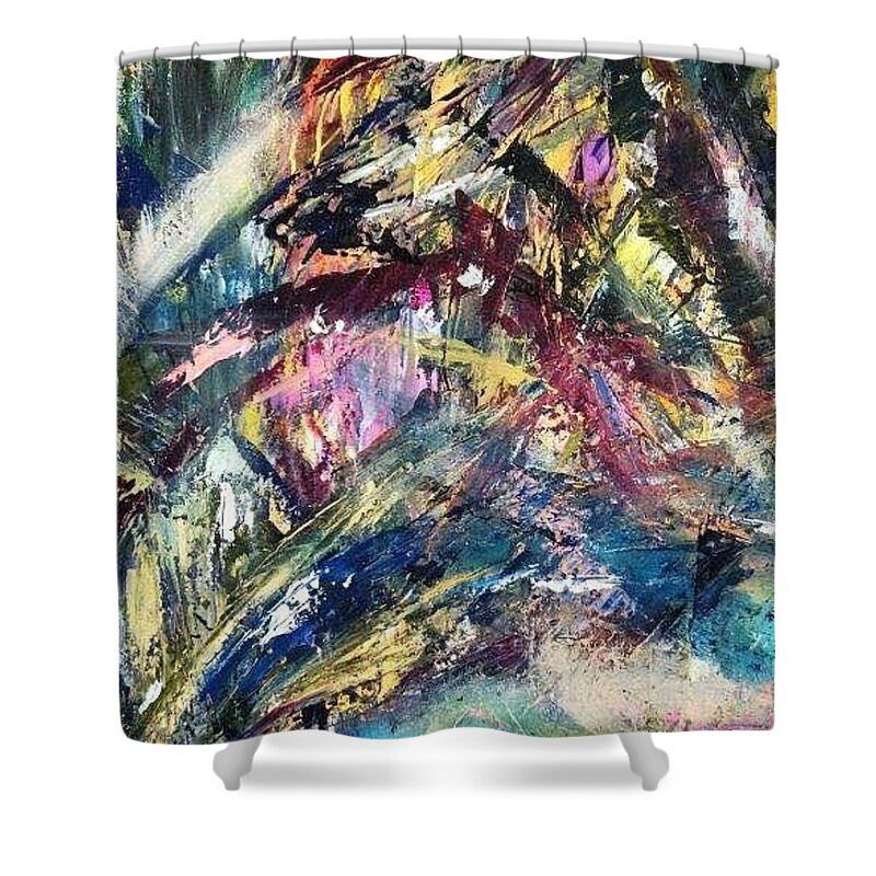  Shower Curtain featuring the painting Scamble by Beverly Smith
