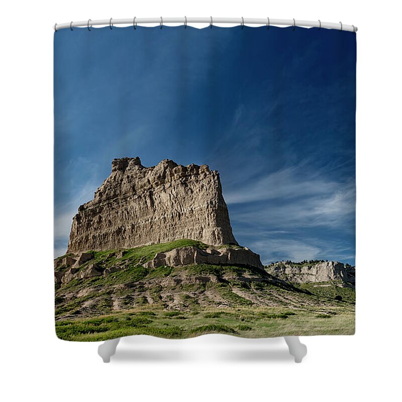 Scottsbluff National Monument In Nebraska Shower Curtain featuring the photograph Scottsbluff National Monument in Nebraska by Art Whitton