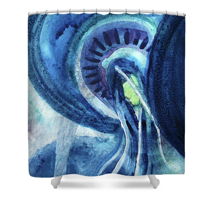 Paintings Shower Curtain featuring the painting Sea Creature 3 by Kathy Braud
