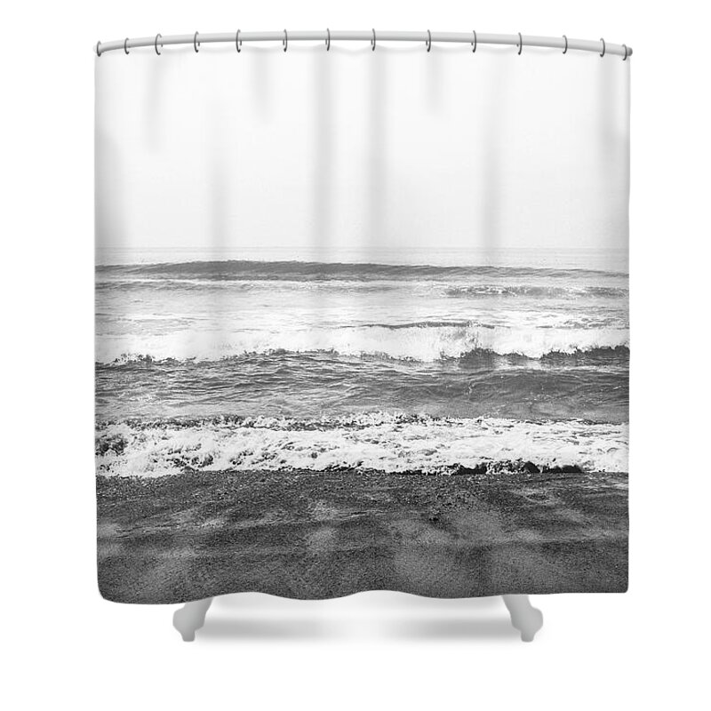 Beach Shower Curtain featuring the mixed media Seaside Dream Black and White - Beach Art by Linda Woods by Linda Woods