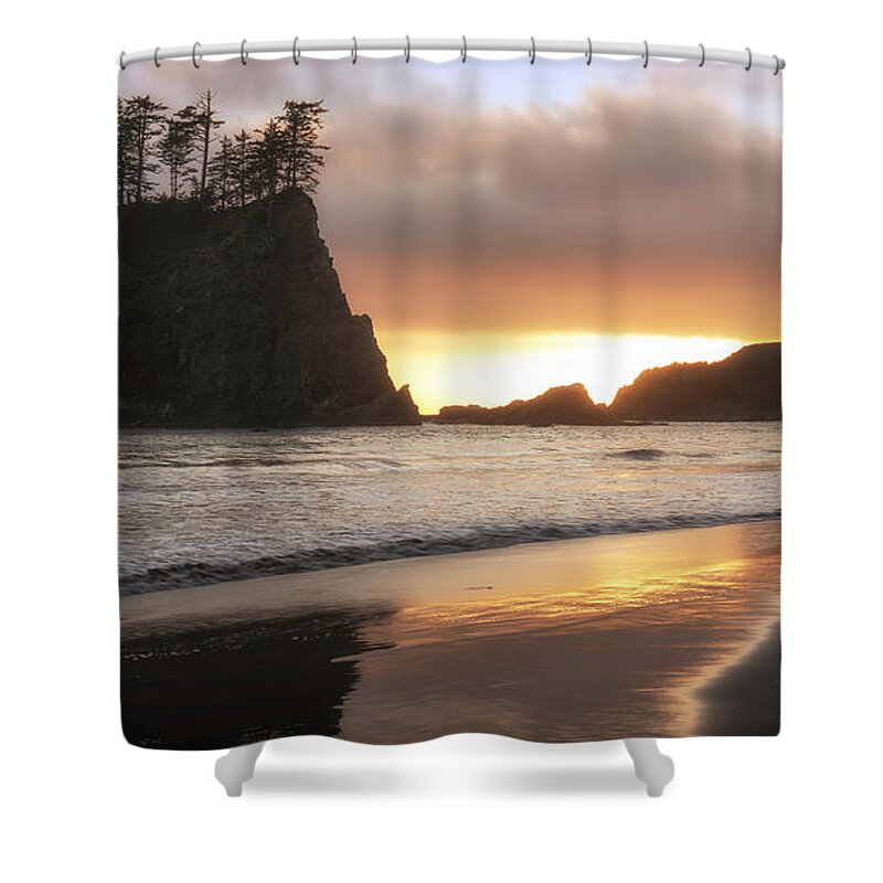 Washington Shower Curtain featuring the photograph Second Beach Sunset by Jon Ares
