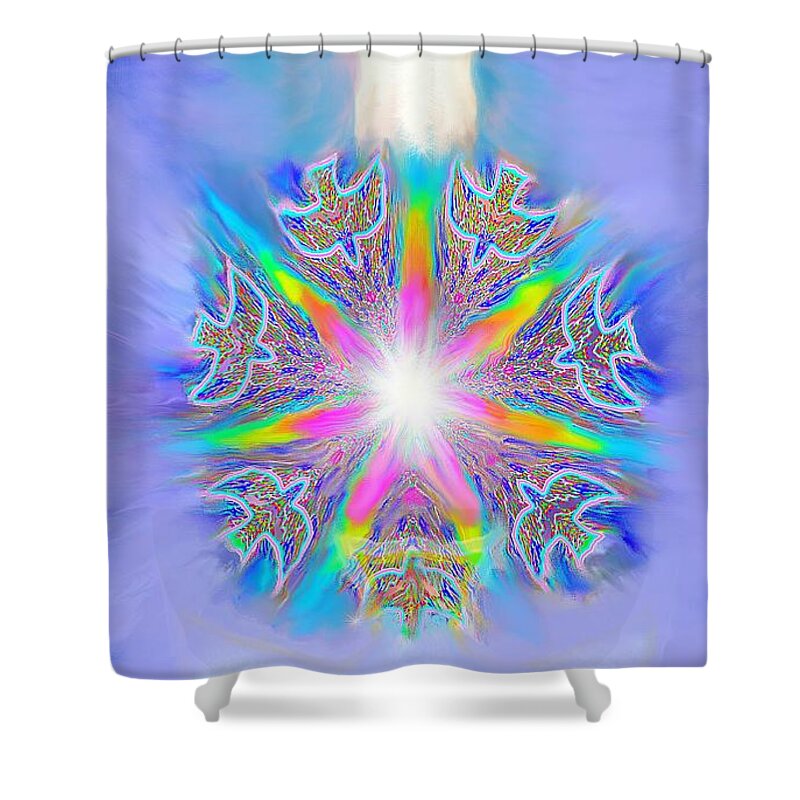 Christ Shower Curtain featuring the painting Second Coming by Hidden Mountain