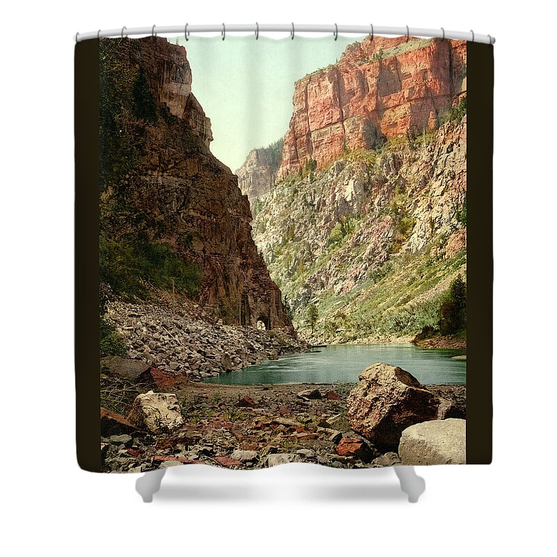  Shower Curtain featuring the photograph Second Tunnel, Grand River Canyon by Detroit Photographic Company