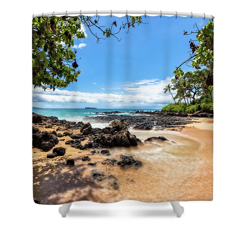 Maui Cove Beach Shower Curtain featuring the photograph Secrets Hideout by Chris Spencer