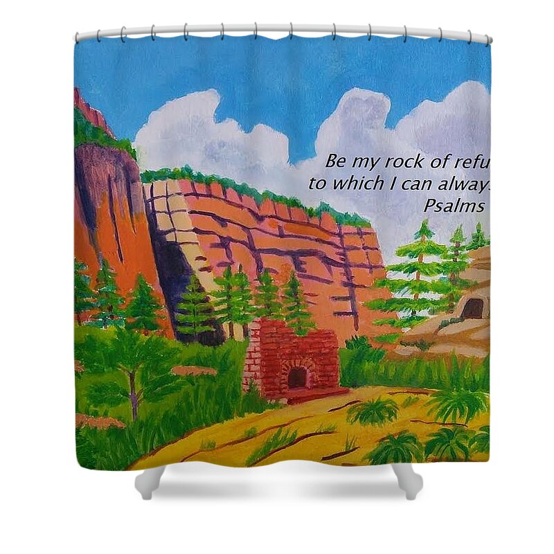 Sedona Shower Curtain featuring the painting Sedona Afternoon Praise by Margaret Crusoe