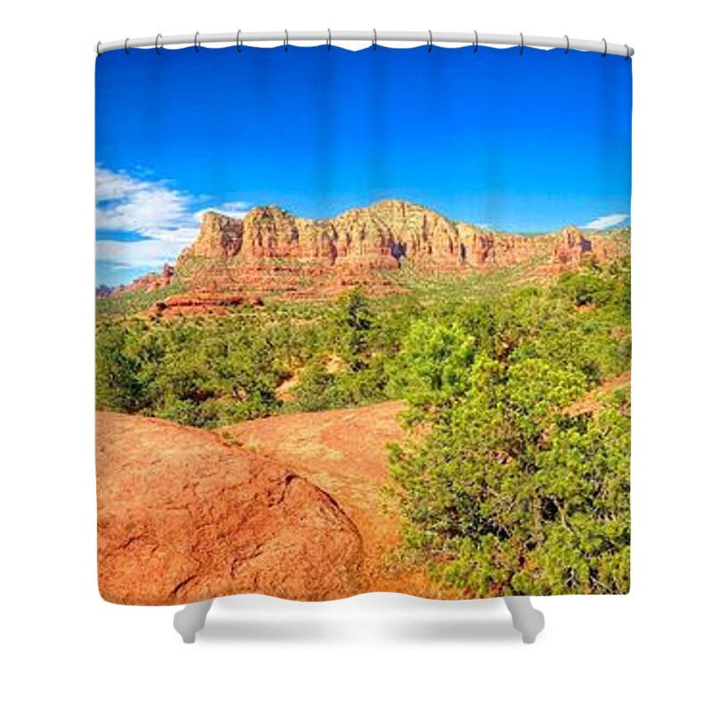 Finger Lakes Shower Curtain featuring the photograph Sedona Panorama by Anthony Giammarino