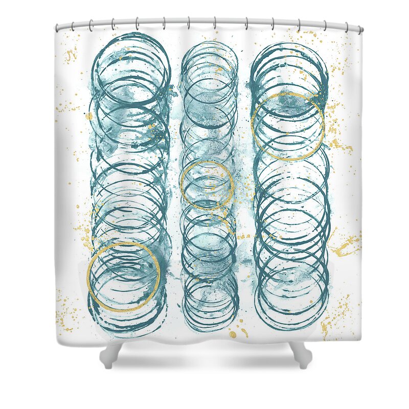 Abstract Shower Curtain featuring the painting Seismic Order II by Jenna Guthrie