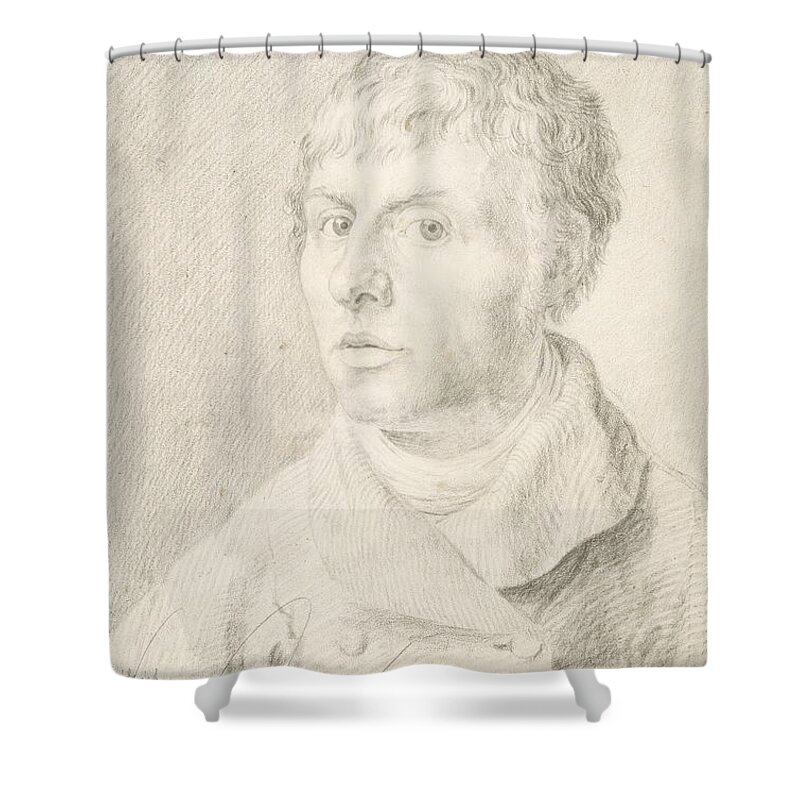Sketch Shower Curtain featuring the drawing Self-portrait by Caspar David Friedrich