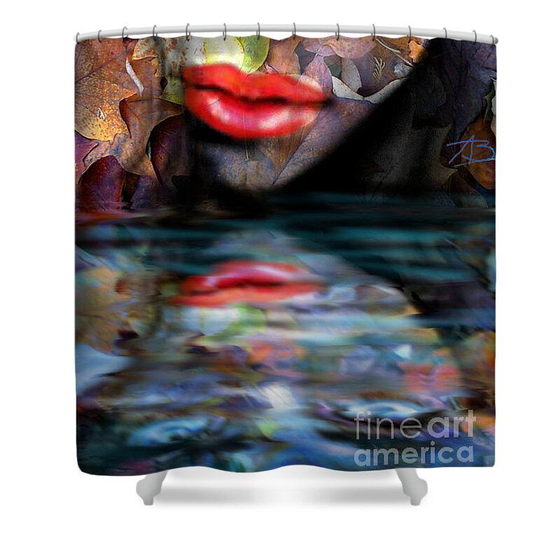 Angie Braun Shower Curtain featuring the painting Sensual Eyes Autumn Water by Angie Braun