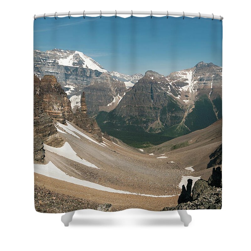 Scenics Shower Curtain featuring the photograph Sentinel Pass, View Into Paradise Valley by John Elk Iii