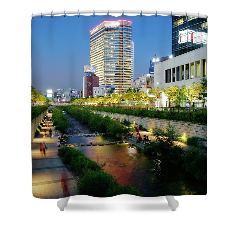 Seoul Shower Curtain featuring the photograph Seoul River by Afton Almaraz