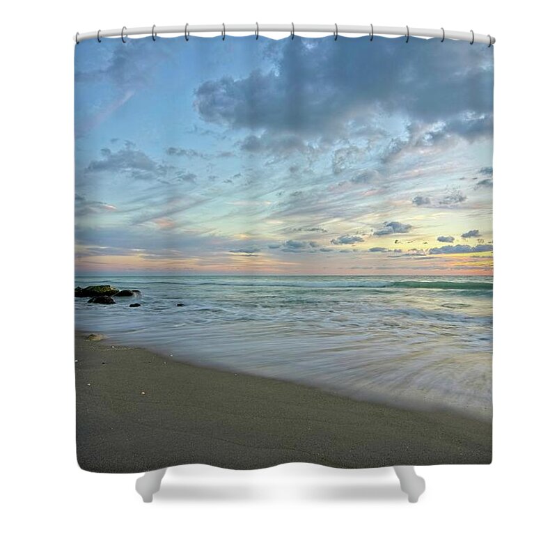 Seascape Shower Curtain featuring the photograph Serene Seascape 2 by Steve DaPonte
