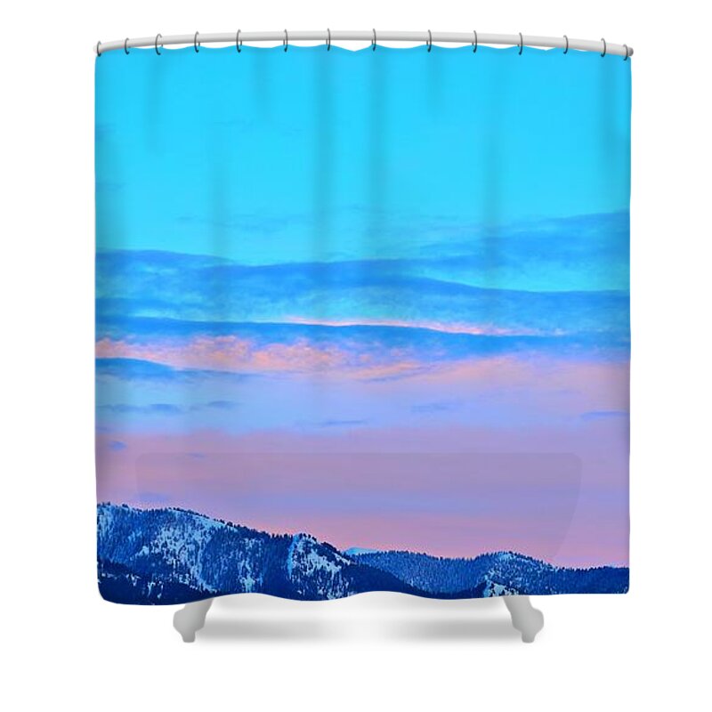 Sunset Shower Curtain featuring the photograph Shades of Blue by Dorrene BrownButterfield