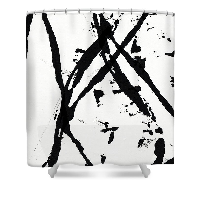 Abstract Shower Curtain featuring the painting Shadow Abstract 1- Art by Linda Woods by Linda Woods