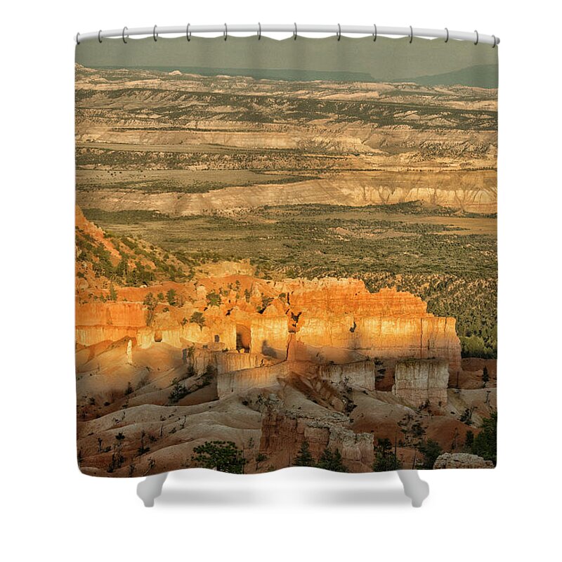 Summer Shower Curtain featuring the photograph Shadow Show at Bryce by Tom Kelly
