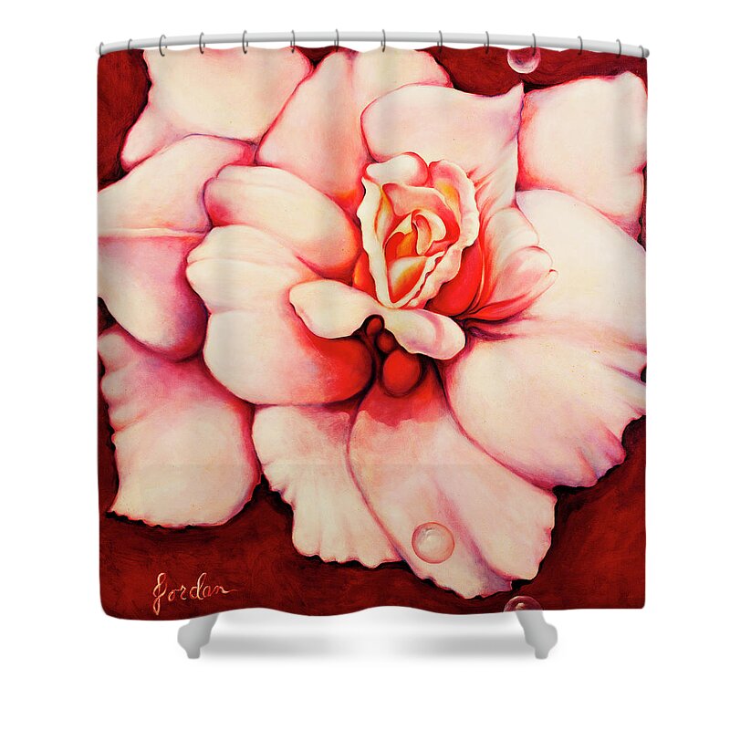 Blooms.large Rose Shower Curtain featuring the painting Sheer Bliss by Jordana Sands