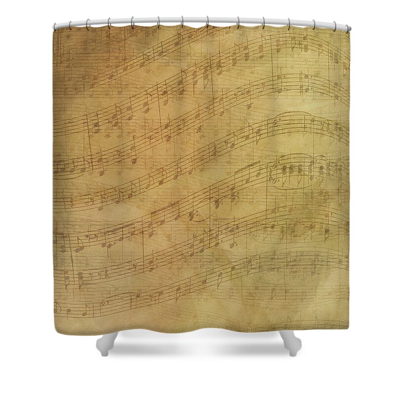 Shadow Shower Curtain featuring the photograph Sheet Music Abstract Background by Jcarroll-images