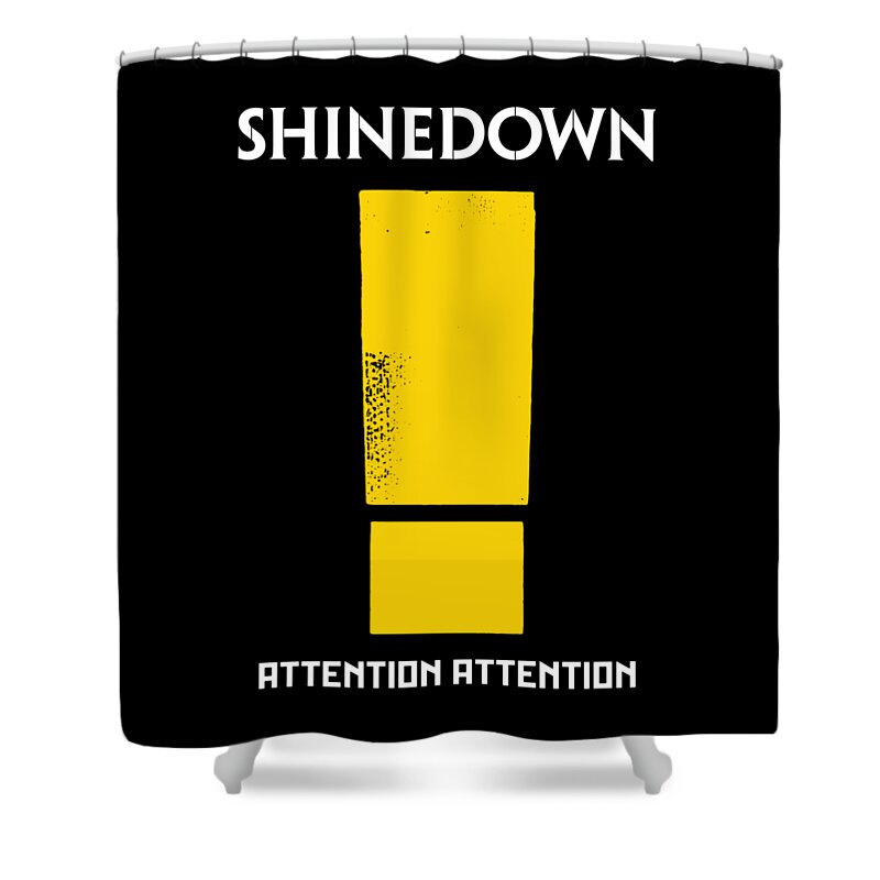 Shinedown Attention Attention Wpstore Shower Curtain featuring the digital art Shinedown Attention Attention Wpstore by Weli Pronika