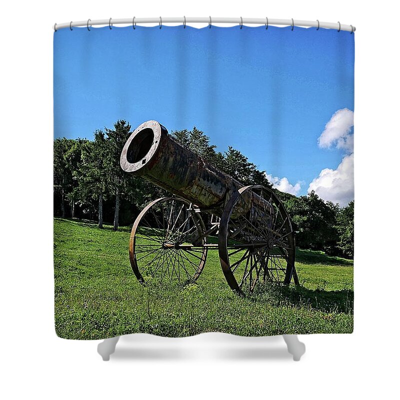 Cannon Shower Curtain featuring the photograph Shipka Pass cannon by Martin Smith