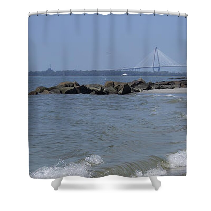 Sullivan's Shower Curtain featuring the photograph Shores of Sullivan's island by Darrell Foster