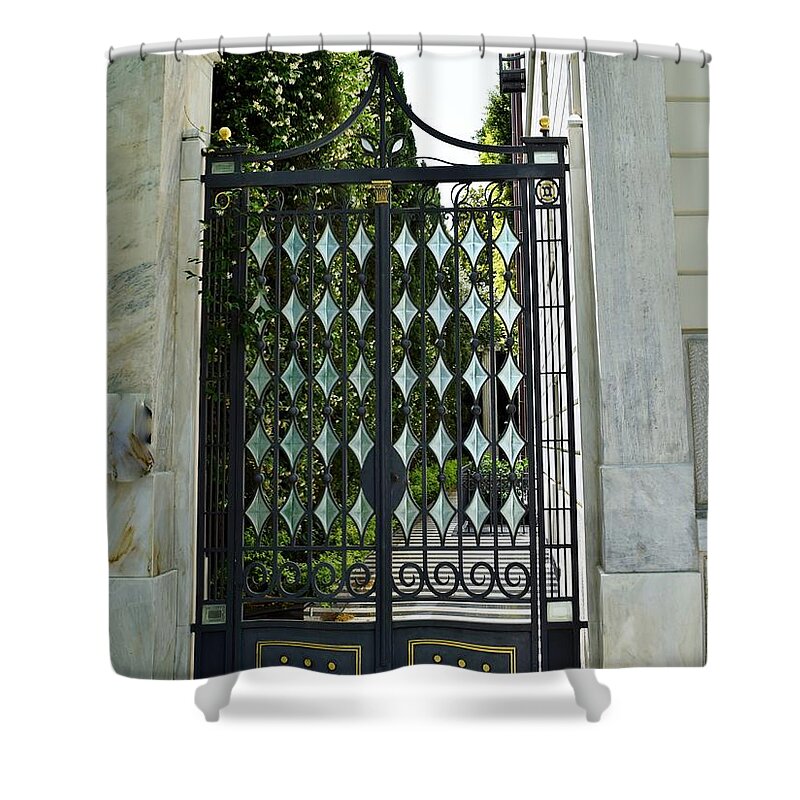 Historical Homes Shower Curtain featuring the photograph Shut The Gate Behind You by Janet Marie