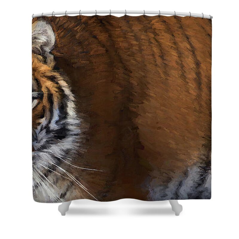 Tiger Shower Curtain featuring the photograph Siberian Tiger by Art Cole