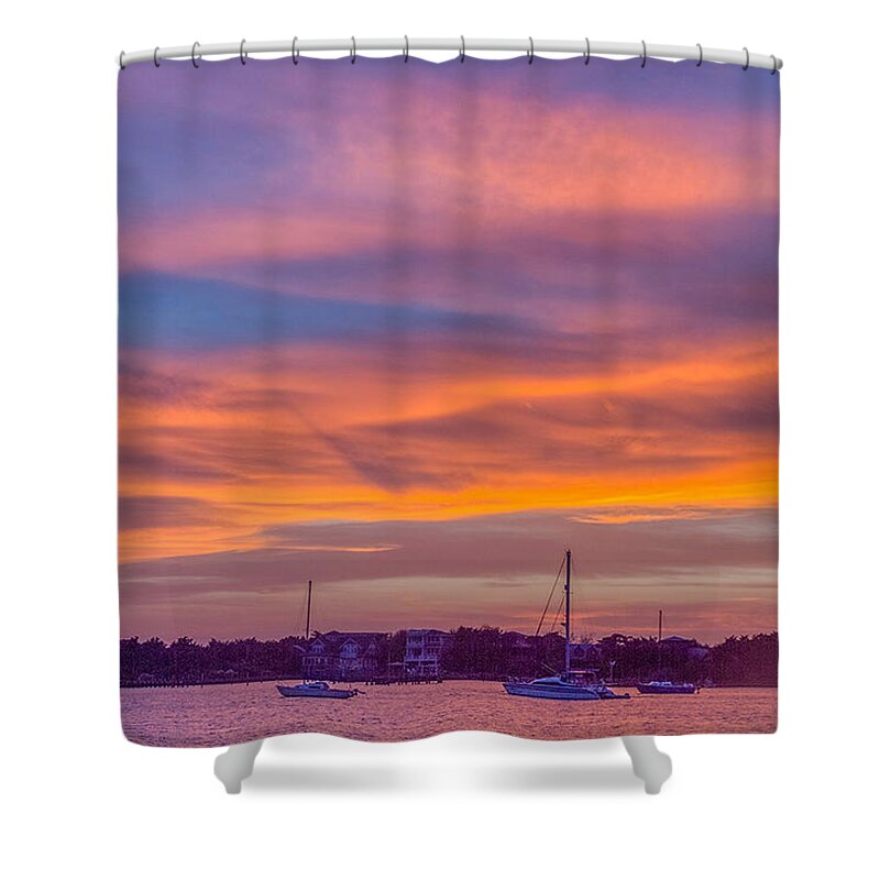 Sunset Shower Curtain featuring the photograph Silver Lake Sunset 2010-10 06 by Jim Dollar