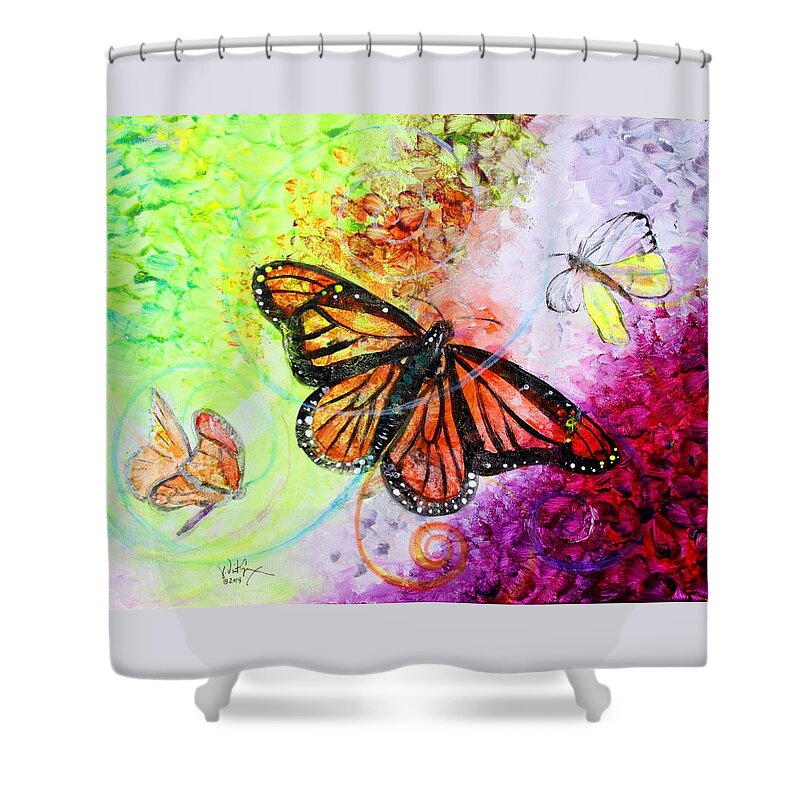 Butterfly Shower Curtain featuring the painting Sincere Beauty by J Vincent Scarpace