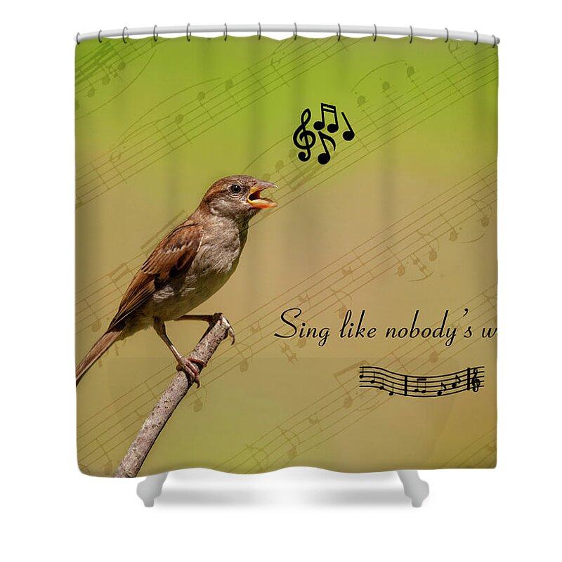 Songbird Shower Curtain featuring the photograph Sing by Cathy Kovarik