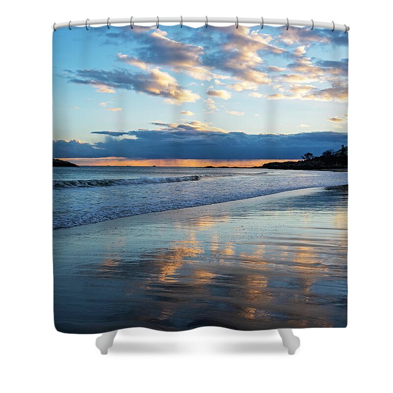 Singing Shower Curtain featuring the photograph Singing Beach Sunset Manchester MA North Shore by Toby McGuire
