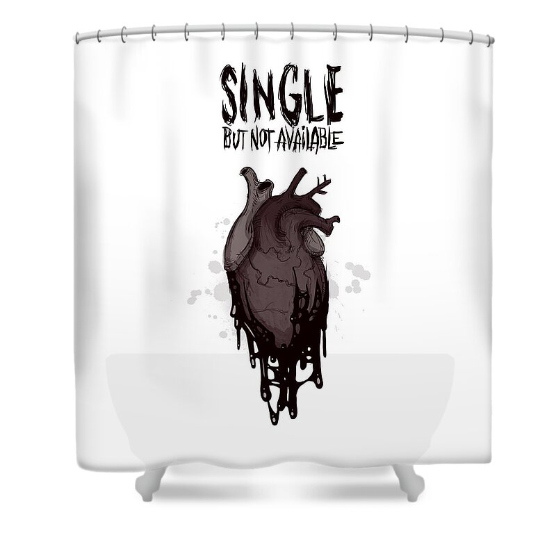 Single Shower Curtain featuring the drawing Single by Ludwig Van Bacon