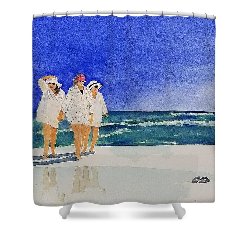 Sisters Shower Curtain featuring the painting Sisters by Ann Frederick