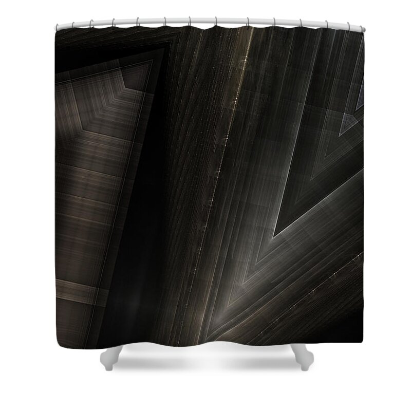 Pattern Shower Curtain featuring the digital art Sitorian Metal Z by Rolando Burbon