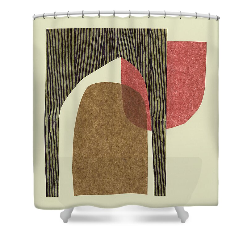 Abstract Shower Curtain featuring the painting Sketches Of Spain I by Ren?e W. Stramel