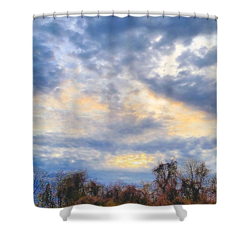 Weather Shower Curtain featuring the photograph Sky Shapes by Ally White