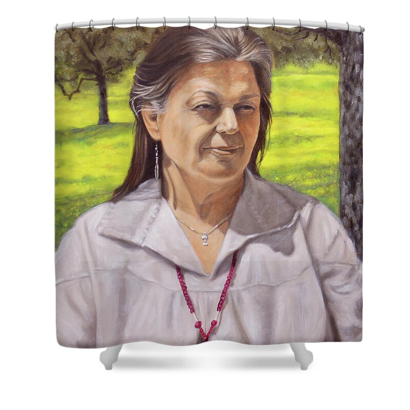 Portrait Shower Curtain featuring the painting Sky by Todd Cooper