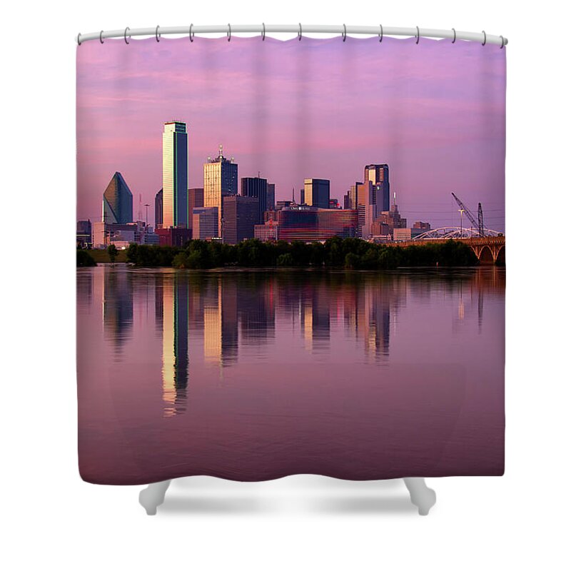 Cityscape Shower Curtain featuring the photograph Skyline Sunset by Debby Richards
