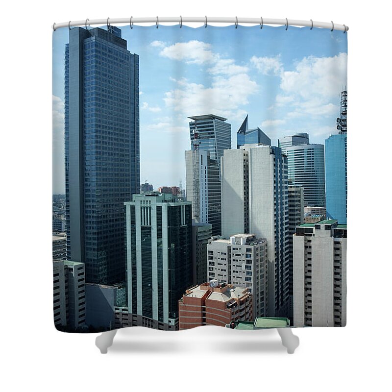 Corporate Business Shower Curtain featuring the photograph Skyscrapers by Lordrunar