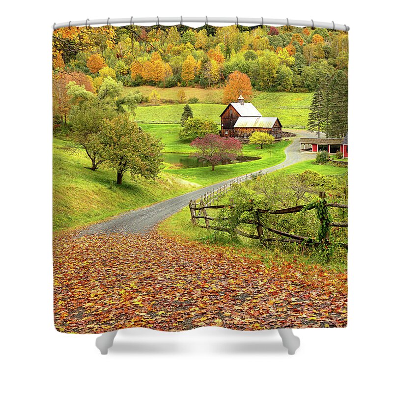 Farm Shower Curtain featuring the photograph Sleepy Hollow Farm in Autumn by Rod Best