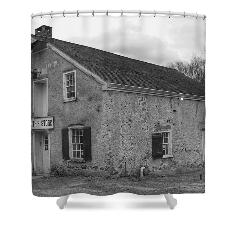 Waterloo Village Shower Curtain featuring the photograph Smith's Store - Waterloo Village by Christopher Lotito