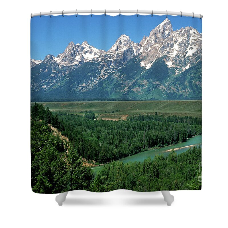 Landscape Shower Curtain featuring the photograph Snake River Overlook - Grand Teton by Sandra Bronstein