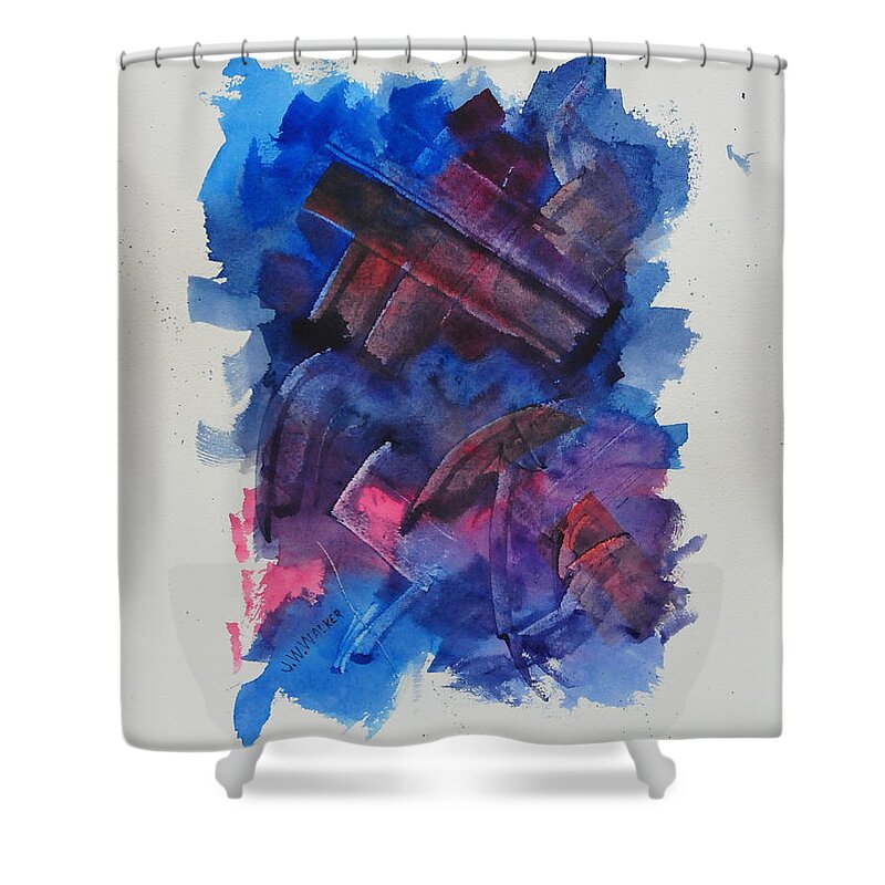 Abstract Shower Curtain featuring the painting Snorkle by John W Walker