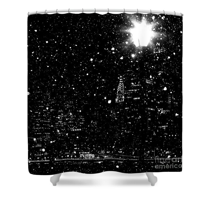 Snow Shower Curtain featuring the digital art Snow Collection Set 06 by Az Jackson