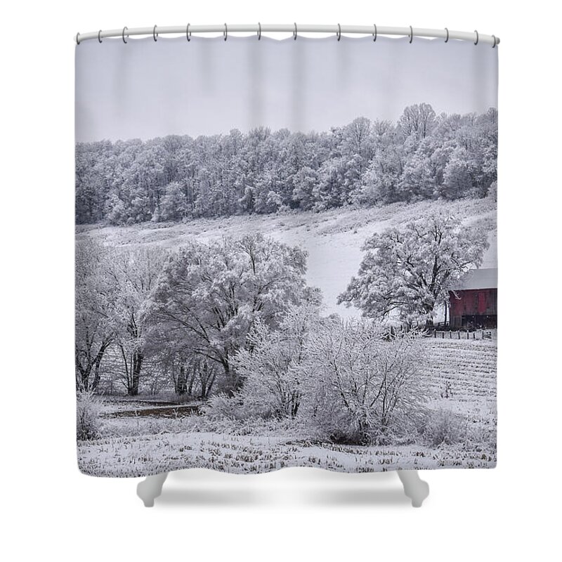 Snow Shower Curtain featuring the photograph Snow Scene by Michelle Wittensoldner
