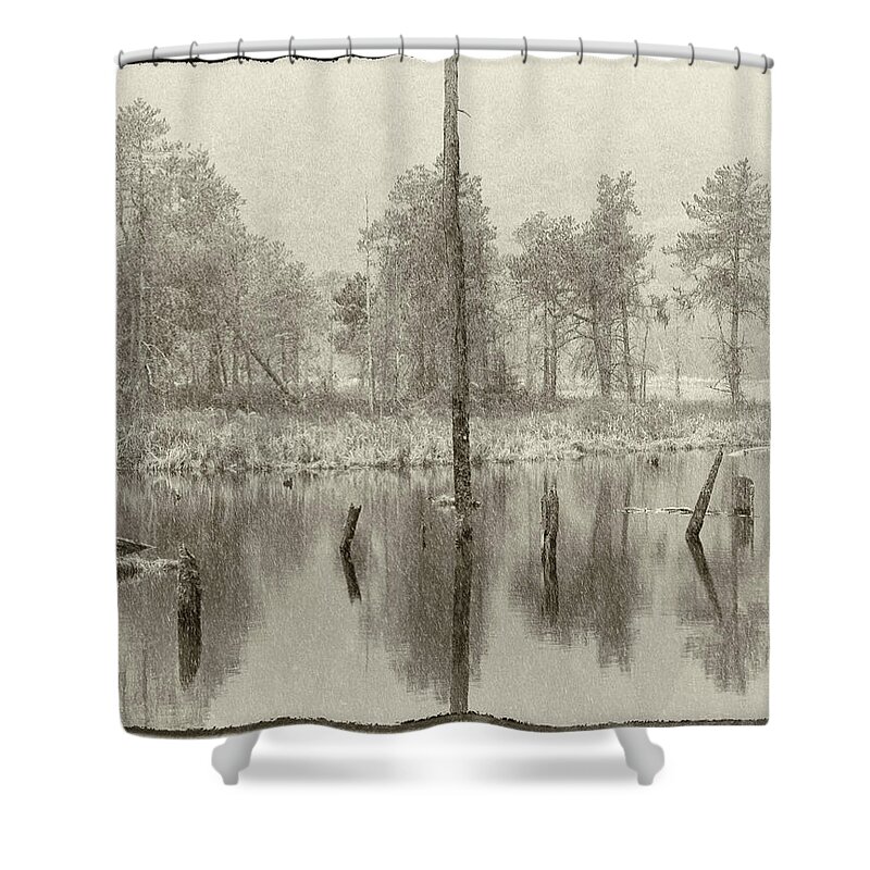 Snow Shower Curtain featuring the photograph Snowhaze by Lynn Wohlers