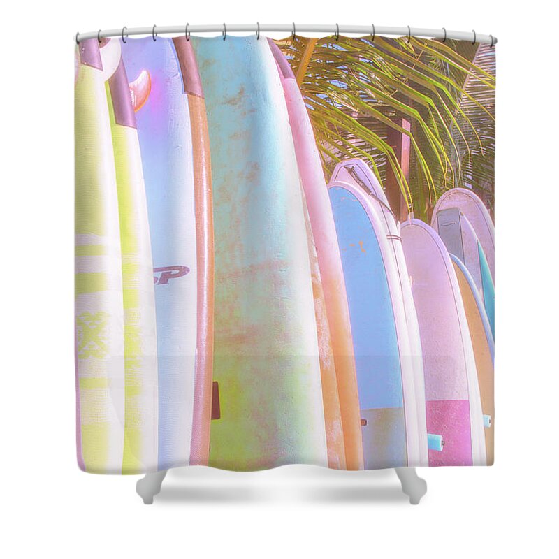 Surfboards Shower Curtain featuring the photograph Soft and Light 8 by Becqi Sherman
