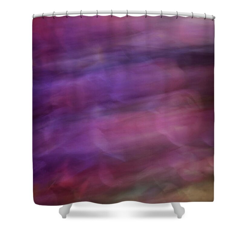 Abstract Shower Curtain featuring the photograph Soft flowing pastel abstract line background with purples, blues and green lines and shapes by Teri Virbickis