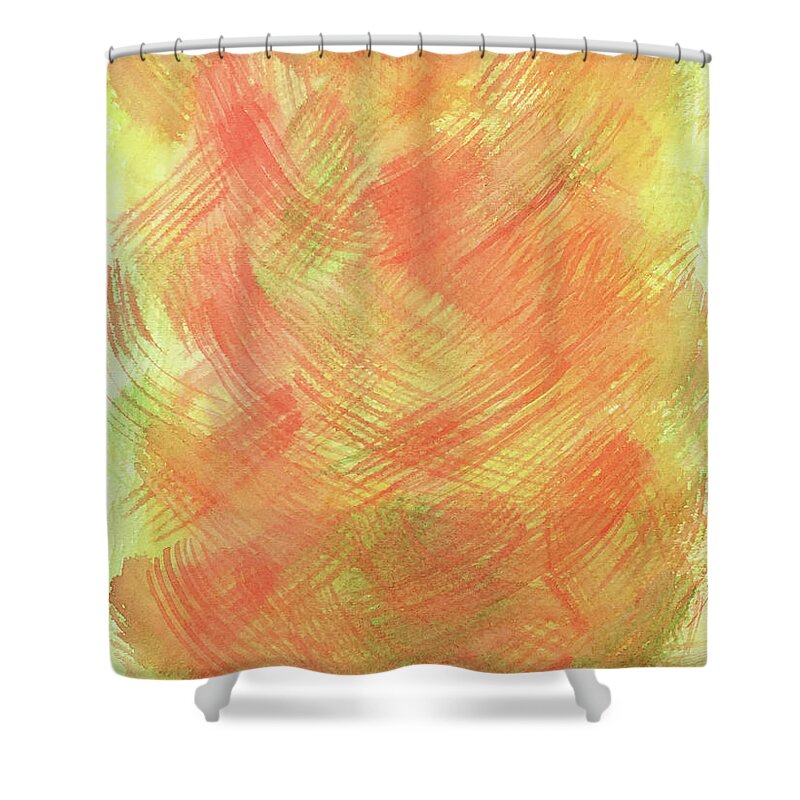Soft Orange Colors Number 2 Shower Curtain featuring the painting Soft Orange Colors 2 by Annette M Stevenson