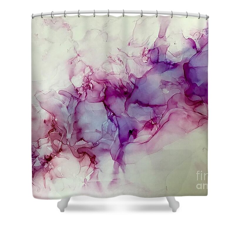 Contemporary Shower Curtain featuring the painting Soft Whispers by Eunice Warfel